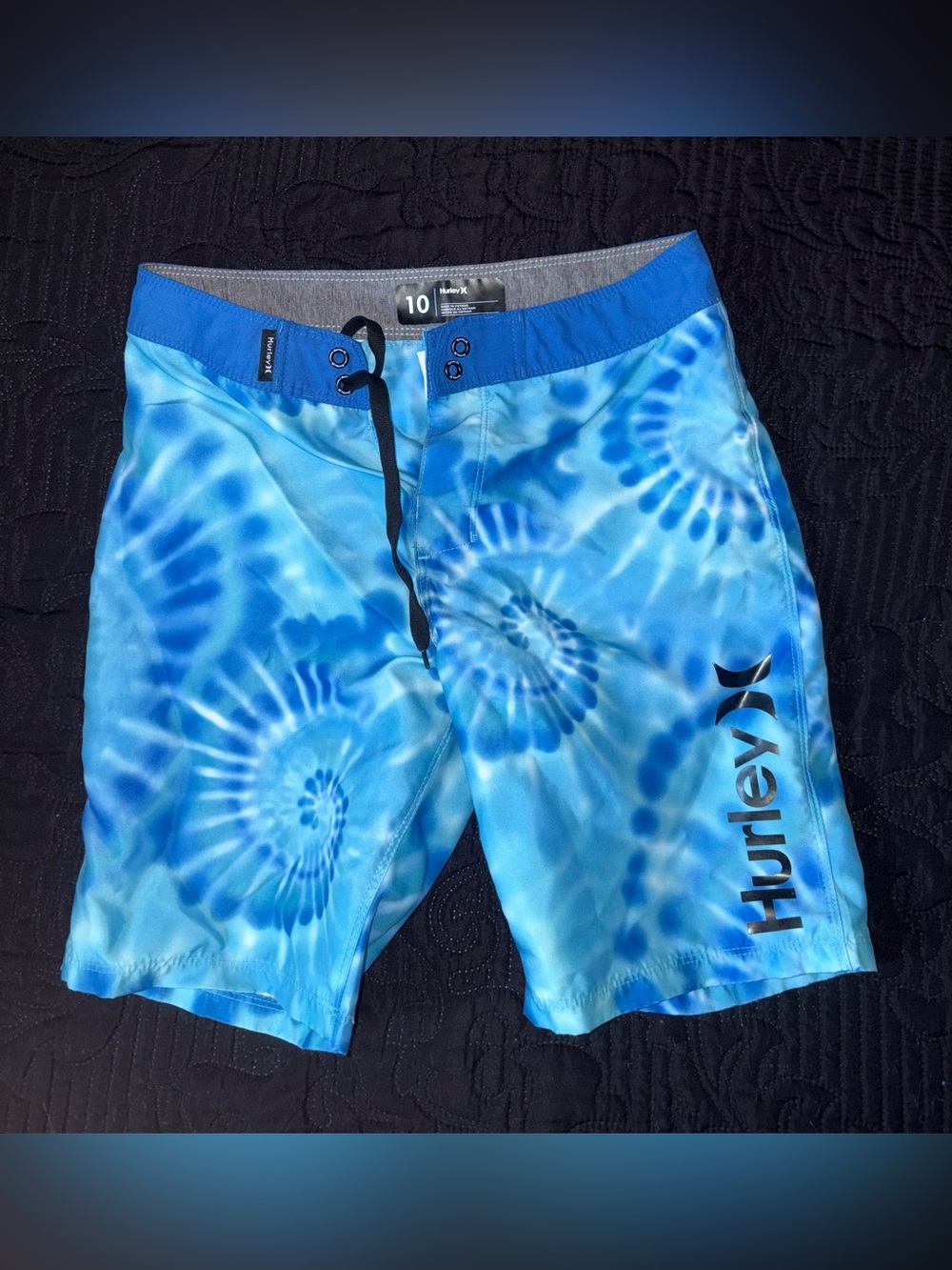 Hurley Light Blue Boardshorts Waistband Detail Size 10